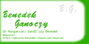 benedek ganoczy business card